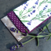 Kép 1/2 - Mini levendulás puha textilzsebkendő lila pöttyös