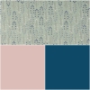 Kép 2/3 - GOTS Biopamut textilzsebkendő nyár színtípusoknak - eukaliptusz mintával, petrol és púder rózsaszínben