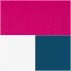 Kép 2/3 - GOTS Biopamut textilzsebkendő TÉL színtípusoknak - fehér, petrol és fukszia színben
