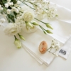 Kép 1/4 - Esküvői elegáns hófehér damaszt szalvéta akciós kiszerelésben