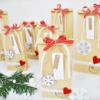 Kép 2/3 - Karácsonyi rénszarvasos kis méretű zsebkendő, környezetbarát ajándék
