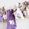 Kép 2/4 - Levendulás adventi kalendárium, karácsonyi dekoráció lila és bézs színben