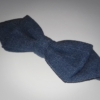 Kép 2/2 - Csokornyakkendő és dísz zsebkendő szett - kék lenvászon