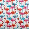 Kép 1/3 - Flamingós újraszalvéta türkiz és pink - fekete élelmiszerbarát belső réteggel