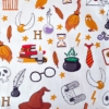 Kép 4/4 - Harry Potteres textilzsebkendő villám jellel, varázspálca, Tűzvillám és egyéb mágikus szimbólumokkal
