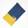 Kép 1/3 - Textil zsebkendőtartó, kék - okker színben