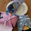 Kép 3/3 - ORIGAMI újraszalvéta - fekete élelmiszerbarát belső réteggel, japán daru madaras minta