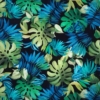 Kép 2/2 - Kék és zöld pálmalevél mintás női textilzsebkendő