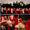 Kép 1/2 - Piros - fehér újrahasznosítható adventi naptár, karácsonyi dekoráció