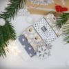 Kép 1/2 - Karácsonyi ZEROWASTE ajándék pamut zsebkendő szarvas mintával
