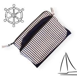 Balaton újratasak + vízálló bag, tengerész csíkos / kék