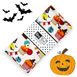 Halloweeni textil szalvéta tökkel és denevérekkel, pamut - 2 db / pár