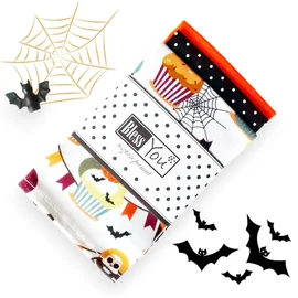 Halloweeni textilzsebkendő, pamut - 20 cm, 3 db / szett