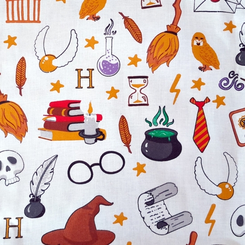 Harry Potter - iskolai szendvicscsomagoló textilszalvéta mágikus varázslós szimbólumokkal