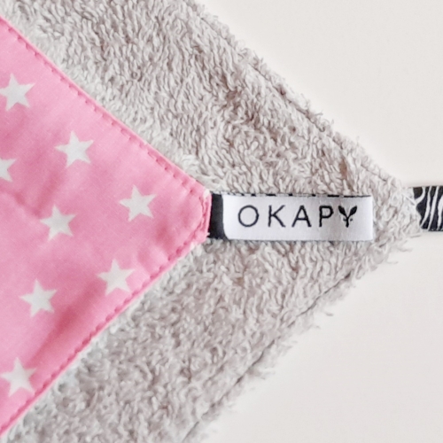 Rózsaszín csillagos mosható popsitörlő Öko - tex minősítéssel, babaápoláshoz is alkalmas