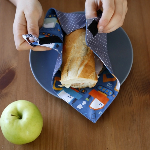 AKCIÓS iskolai újraszalvéta meglepetés mintával, élelmiszerbiztos tízórai csomagoló - kisebb méretű szendvicseknek