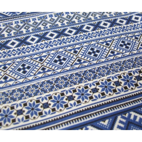 Skandináv rusztikus kék csíkos textil szalvéta