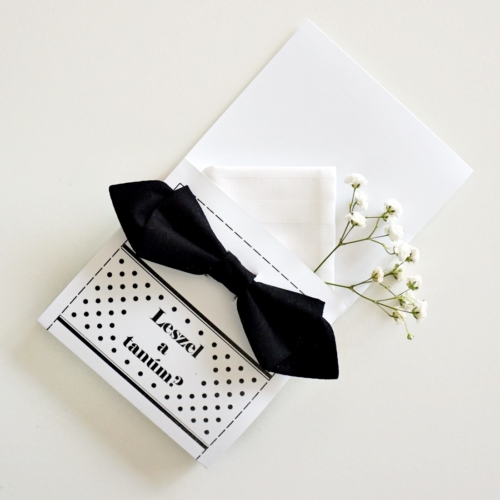 Leszel a tanúm? Tanúfelkérő ajándék - esküvői csokornyakkendő és díszzsebkendő